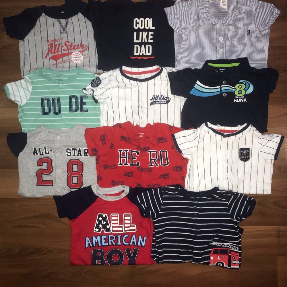 11 piece Lot Rompers ⚾️🚒🏄🏻🏝🇺🇸